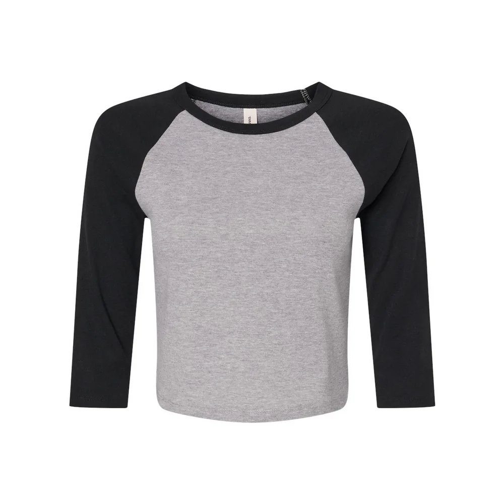 BELLA + CANVAS Women's Micro Rib 3/4 Raglan Sleeve Baby Tee 1200